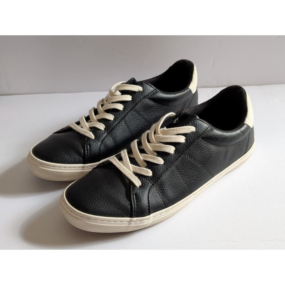 Old Navy Faux Leather Black Women’s Size 8.5 Shoes Court Sneakers Blackjack